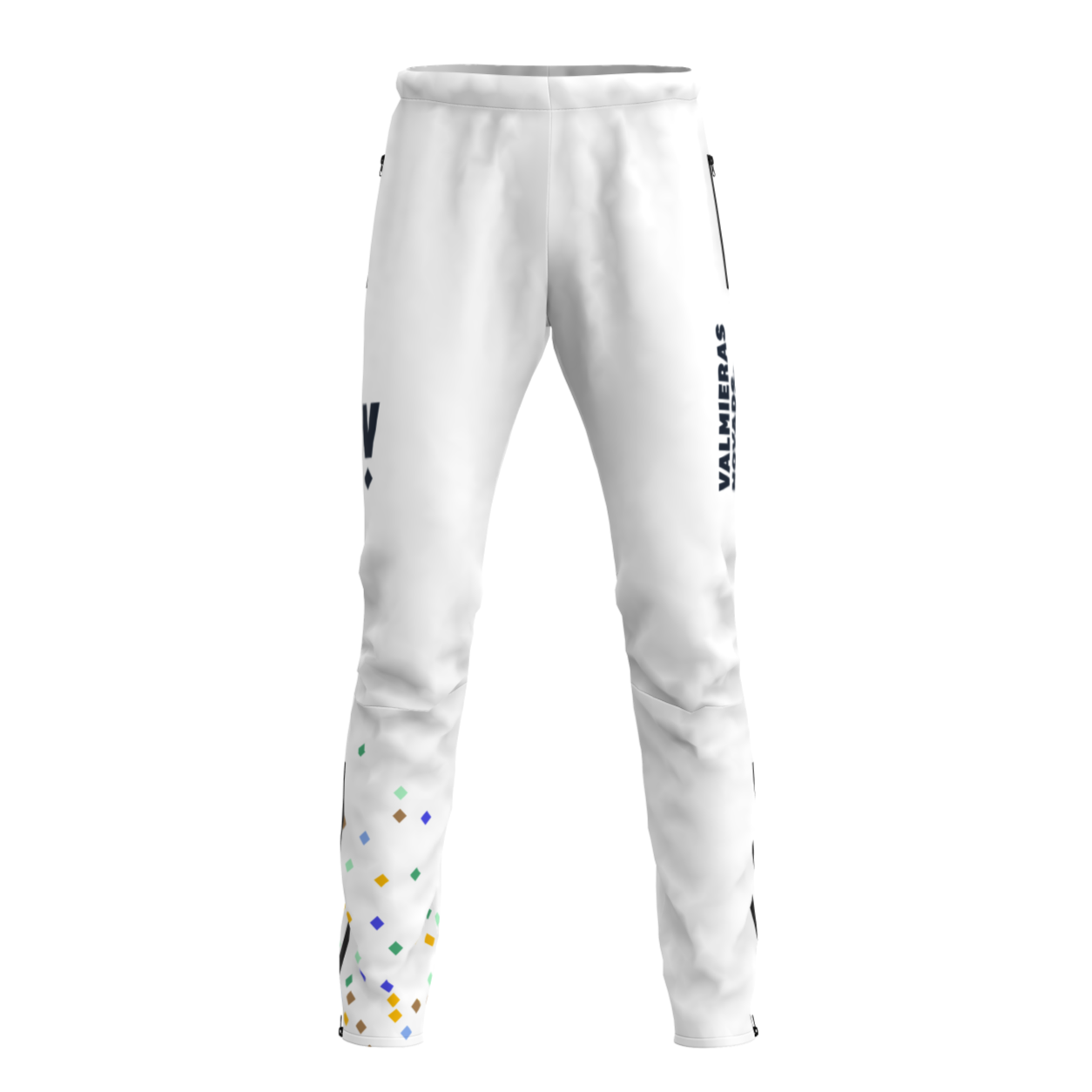 Baltas treniņbikses ar sānu kabatām Dinamika